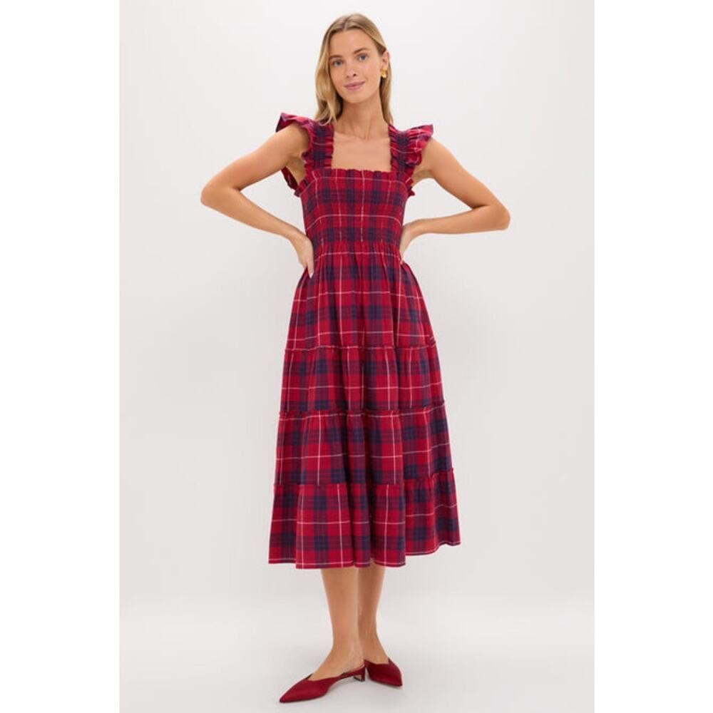 Hill House Cherry Tartan Ellie Nap Dress L